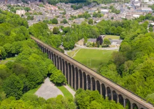 Aerial photograph of huddersfield, kirklees